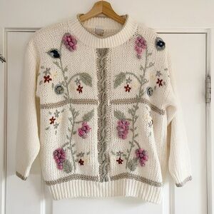 Vintage Hasting & Smith Cottagecore 3d Knit Sweater - M